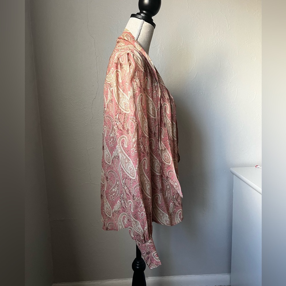 NWT PAIGE Cleobelle Paisley Silk Blouse Size XS - Picture 13 of 16